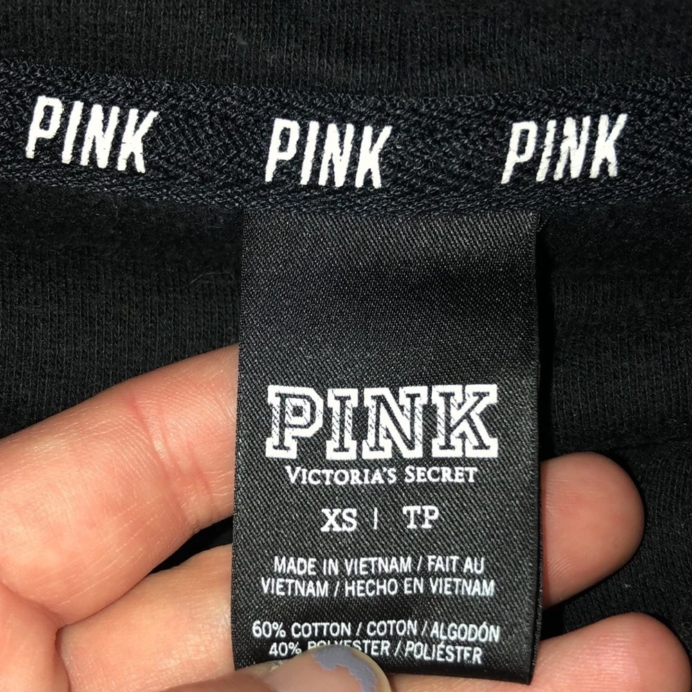 Victoria's Secret PINK cowl neck sweatshirt black/white XS PINK VS sweatshirt​​​ - Picture 4 of 6